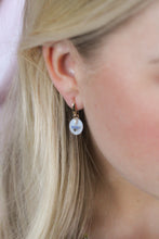 Load image into Gallery viewer, Oval charm hoops- forget me nots