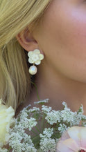 Load and play video in Gallery viewer, Carved Mother of Pearl Shell Earrings - Hope in the Waiting
